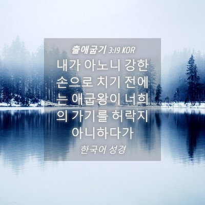 Picture 04 - 출애굽기 3:19 KOR - 내가 아노니 강한 손으로 치기 - Bible Verse Picture