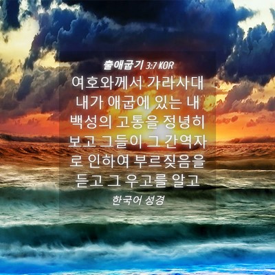 Picture 04 - 출애굽기 3:7 KOR - 여호와께서 가라사대 내가 애굽에 - Bible Verse Picture