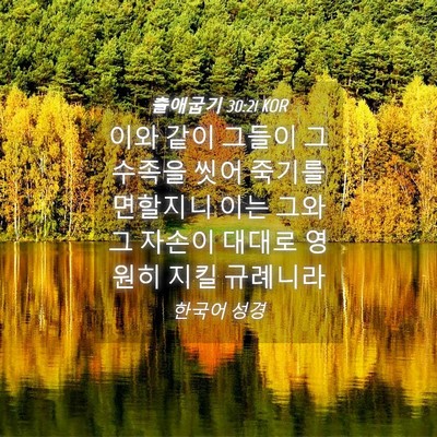 Picture 04 - 출애굽기 30:21 KOR - 이와 같이 그들이 그 수족을 씻어 - Bible Verse Picture