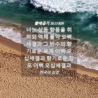 Picture 04 - 출애굽기 30:23 KOR - 너는 상등 향품을 취하되 액체 몰약 - Bible Verse Picture