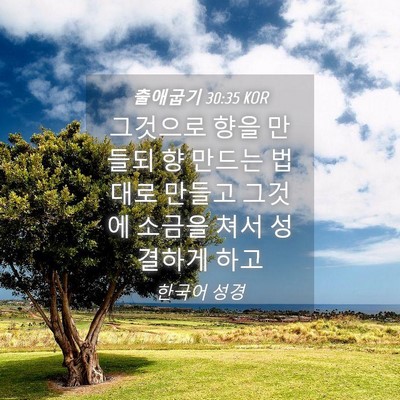 Picture 04 - 출애굽기 30:35 KOR - 그것으로 향을 만들되 향 만드는 - Bible Verse Picture