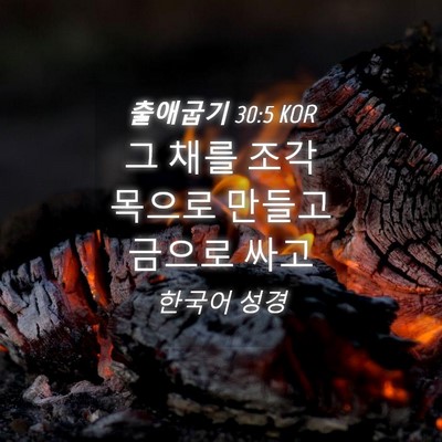 Picture 04 - 출애굽기 30:5 KOR - 그 채를 조각목으로 만들고 금으로 - Bible Verse Picture