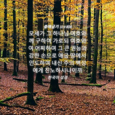 Picture 04 - 출애굽기 32:11 KOR - 모세가 그 하나님 여호와께 구하여 - Bible Verse Picture