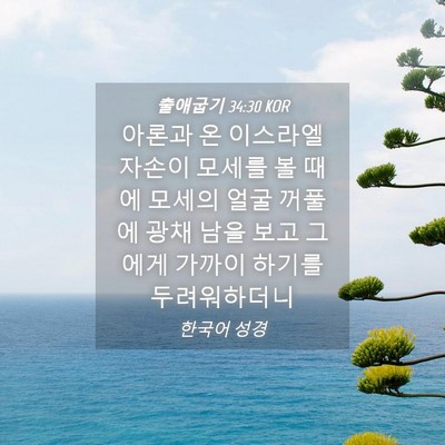 Picture 04 - 출애굽기 34:30 KOR - 아론과 온 이스라엘 자손이 모세를 - Bible Verse Picture