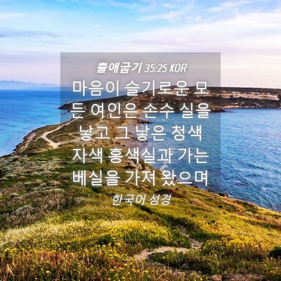 Picture 04 - 출애굽기 35:25 KOR - 마음이 슬기로운 모든 여인은 손수 - Bible Verse Picture