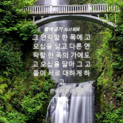 Picture 04 - 출애굽기 36:12 KOR - 그 연락할 한 폭에 고 오십을 달고 - Bible Verse Picture
