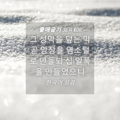 Picture 04 - 출애굽기 36:14 KOR - 그 성막을 덮는 막 곧 앙장을 - Bible Verse Picture