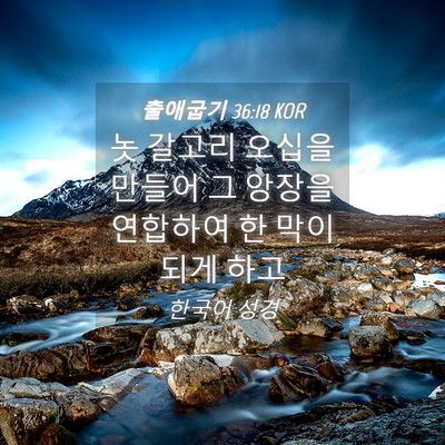 Picture 04 - 출애굽기 36:18 KOR - 놋 갈고리 오십을 만들어 그 앙장을 - Bible Verse Picture