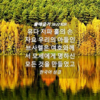 Picture 04 - 출애굽기 38:22 KOR - 유다 지파 훌의 손자요 우리의 - Bible Verse Picture