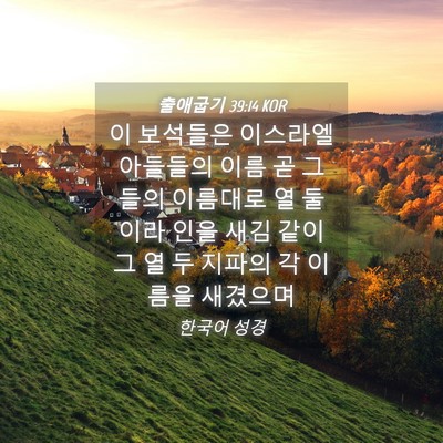 Picture 04 - 출애굽기 39:14 KOR - 이 보석들은 이스라엘 아들들의 이름 - Bible Verse Picture