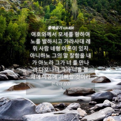 Picture 04 - 출애굽기 4:14 KOR - 여호와께서 모세를 향하여 노를 - Bible Verse Picture