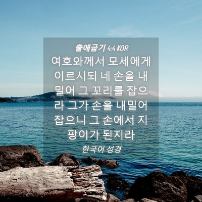 Picture 04 - 출애굽기 4:4 KOR - 여호와께서 모세에게 이르시되 네 - Bible Verse Picture