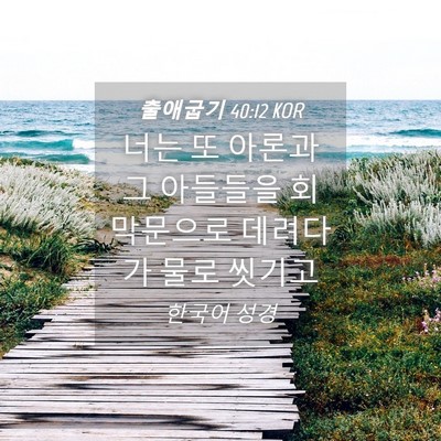 Picture 04 - 출애굽기 40:12 KOR - 너는 또 아론과 그 아들들을 - Bible Verse Picture