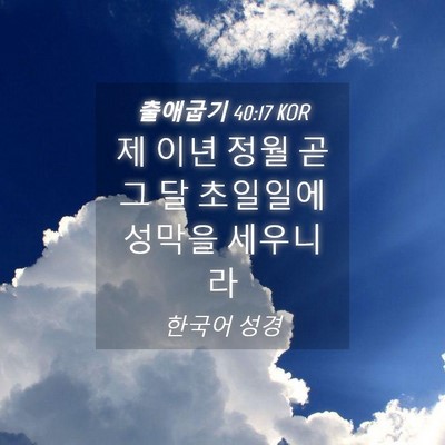 Picture 04 - 출애굽기 40:17 KOR - 제 이년 정월 곧 그 달 초일일에 - Bible Verse Picture