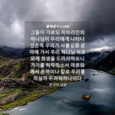 Picture 04 - 출애굽기 5:3 KOR - 그들이 가로되 히브리인의 하나님이 - Bible Verse Picture