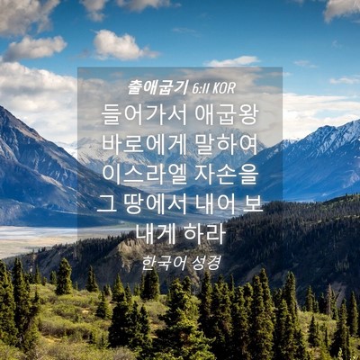 Picture 04 - 출애굽기 6:11 KOR - 들어가서 애굽왕 바로에게 말하여 - Bible Verse Picture