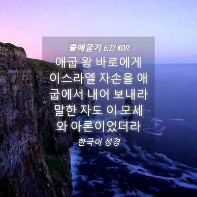 Picture 04 - 출애굽기 6:27 KOR - 애굽 왕 바로에게 이스라엘 자손을 - Bible Verse Picture