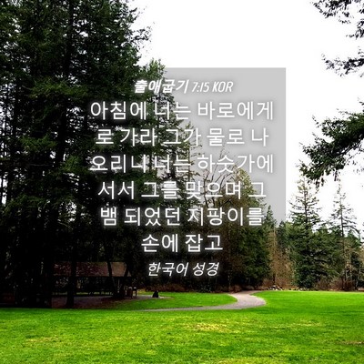 Picture 04 - 출애굽기 7:15 KOR - 아침에 너는 바로에게로 가라 그가 - Bible Verse Picture