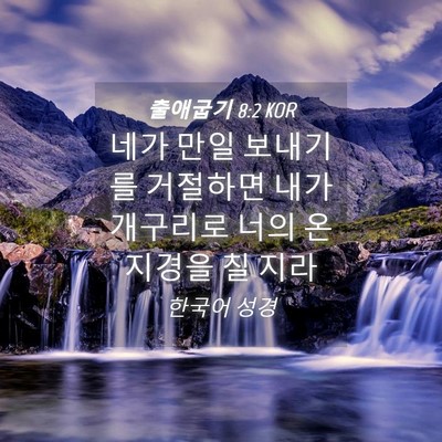 Picture 04 - 출애굽기 8:2 KOR - 네가 만일 보내기를 거절하면 내가 - Bible Verse Picture