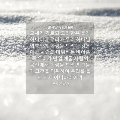 Picture 04 - 출애굽기 8:26 KOR - 모세가 가로되 그리함은 - Bible Verse Picture