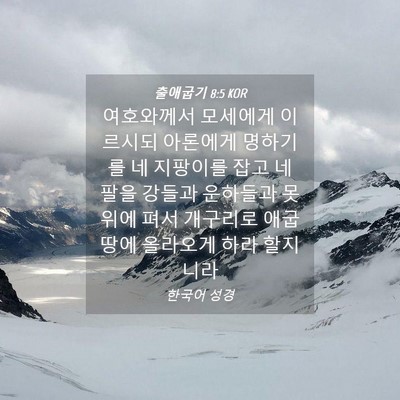 Picture 04 - 출애굽기 8:5 KOR - 여호와께서 모세에게 이르시되 - Bible Verse Picture