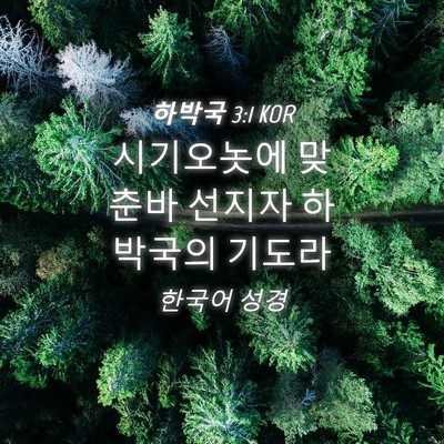 Picture 04 - 하박국 3:1 KOR - 시기오놋에 맞춘바 선지자 하박국의 - Bible Verse Picture