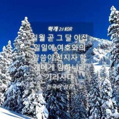 Picture 04 - 학개 2:1 KOR - 칠월 곧 그 달 이십 일일에 여호와의 - Bible Verse Picture