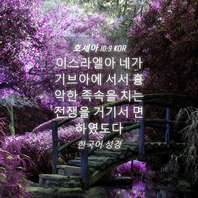 Picture 04 - 호세아 10:9 KOR - 이스라엘아 네가 기브아에 서서 - Bible Verse Picture