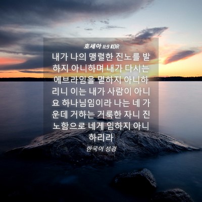 Picture 04 - 호세아 11:9 KOR - 내가 나의 맹렬한 진노를 발하지 - Bible Verse Picture
