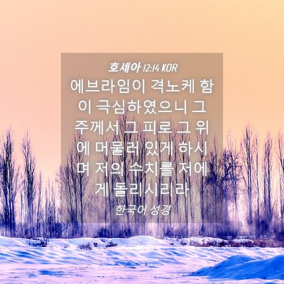 Picture 04 - 호세아 12:14 KOR - 에브라임이 격노케 함이 - Bible Verse Picture