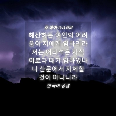 Picture 04 - 호세아 13:13 KOR - 해산하는 여인의 어려움이 저에게 - Bible Verse Picture