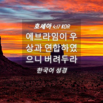 Picture 04 - 호세아 4:17 KOR - 에브라임이 우상과 연합하였으니 - Bible Verse Picture