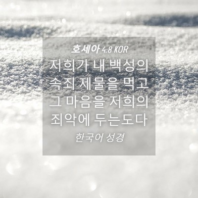 Picture 04 - 호세아 4:8 KOR - 저희가 내 백성의 속죄 제물을 먹고 - Bible Verse Picture