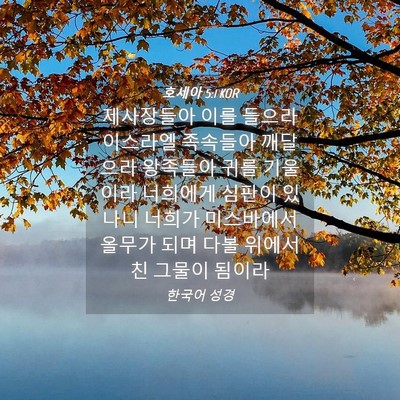 Picture 04 - 호세아 5:1 KOR - 제사장들아 이를 들으라 이스라엘 - Bible Verse Picture