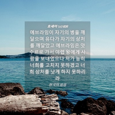 Picture 04 - 호세아 5:13 KOR - 에브라임이 자기의 병을 깨달으며 - Bible Verse Picture