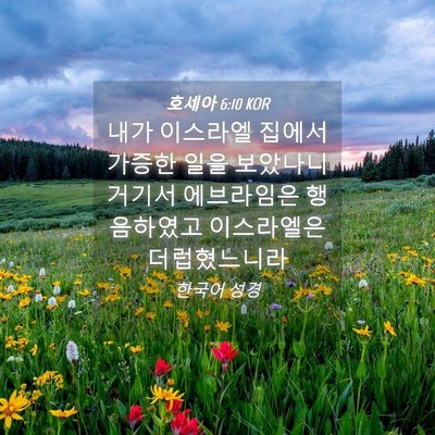 Picture 04 - 호세아 6:10 KOR - 내가 이스라엘 집에서 가증한 일을 - Bible Verse Picture