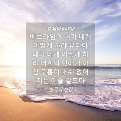 Picture 04 - 호세아 6:4 KOR - 에브라임아 내가 네게 어떻게 하랴 - Bible Verse Picture