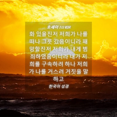Picture 04 - 호세아 7:13 KOR - 화 있을진저 저희가 나를 떠나 그릇 - Bible Verse Picture