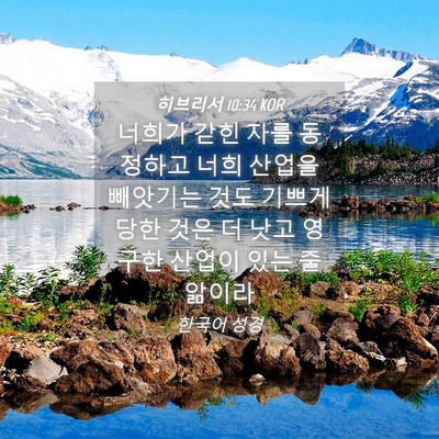 Picture 04 - 히브리서 10:34 KOR - 너희가 갇힌 자를 동정하고 너희 - Bible Verse Picture