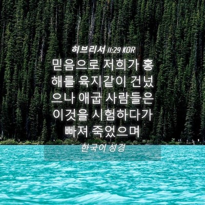 Picture 04 - 히브리서 11:29 KOR - 믿음으로 저희가 홍해를 육지같이 - Bible Verse Picture