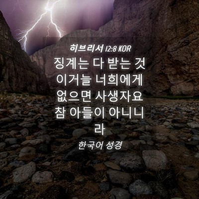 Picture 04 - 히브리서 12:8 KOR - 징계는 다 받는 것이거늘 너희에게 - Bible Verse Picture