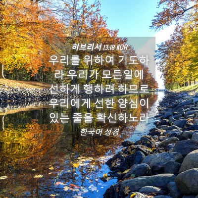 Picture 04 - 히브리서 13:18 KOR - 우리를 위하여 기도하라 우리가 - Bible Verse Picture