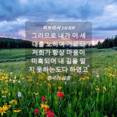 Picture 04 - 히브리서 3:10 KOR - 그러므로 내가 이 세대를 노하여 - Bible Verse Picture