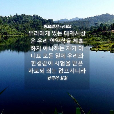 Picture 04 - 히브리서 4:15 KOR - 우리에게 있는 대제사장은 우리 - Bible Verse Picture