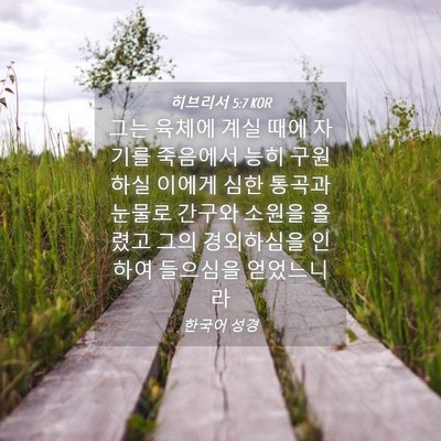 Picture 04 - 히브리서 5:7 KOR - 그는 육체에 계실 때에 자기를 - Bible Verse Picture