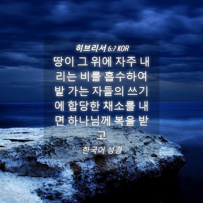 Picture 04 - 히브리서 6:7 KOR - 땅이 그 위에 자주 내리는 비를 - Bible Verse Picture