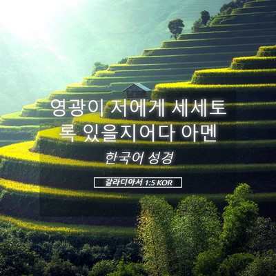Picture 05 - 갈라디아서 1:5 KOR - 영광이 저에게 세세토록 있을지어다 - Bible Verse Picture
