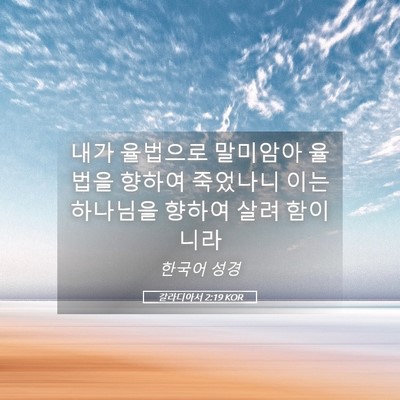 Picture 05 - 갈라디아서 2:19 KOR - 내가 율법으로 말미암아 율법을 - Bible Verse Picture