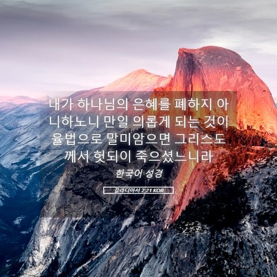 Picture 05 - 갈라디아서 2:21 KOR - 내가 하나님의 은혜를 폐하지 - Bible Verse Picture