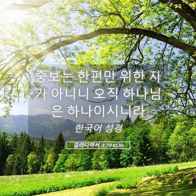 Picture 05 - 갈라디아서 3:20 KOR - 중보는 한편만 위한 자가 아니니 - Bible Verse Picture